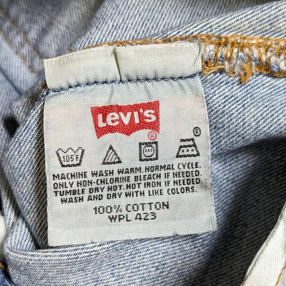 Vintage Y2K Levi 501 Jeans Light Wash Blue Denim Button Fly Mens 40 Pants Baggy - Picture 4 of 9